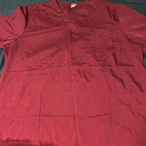 Men's Burgundy V-Neck Shirt